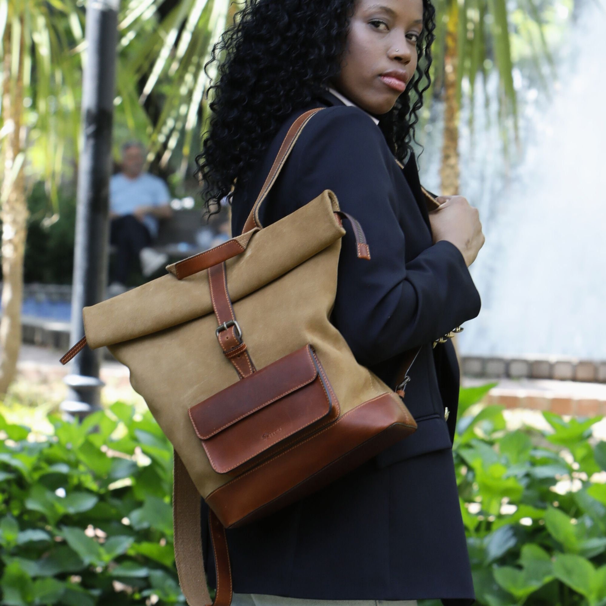 Roll top backpack women's on sale