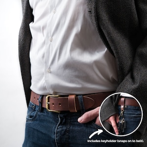 PERSONALIZED Full Grain Leather Belt for Men, Engraved Men's Belt, Custom Leather Belt, Waist Belt, Groomsmen Gifts McTroy Rustic Brown image 5