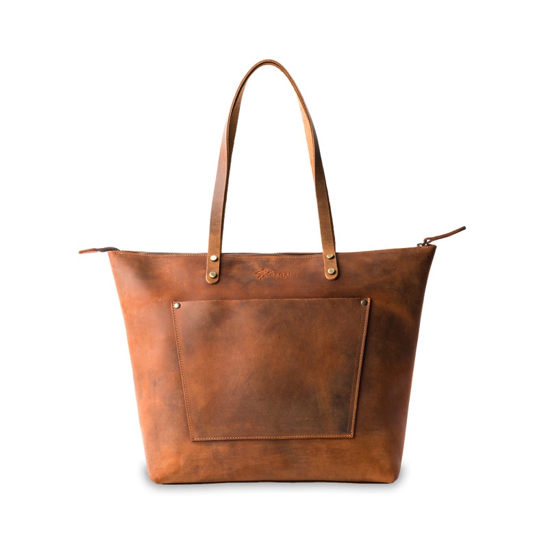 personalized leather tote