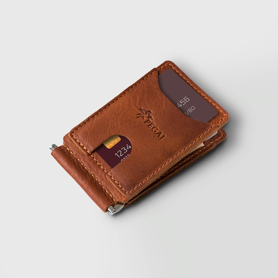 Leather Handmade Brown Credit Card Holder Wallet for Men/ Full 