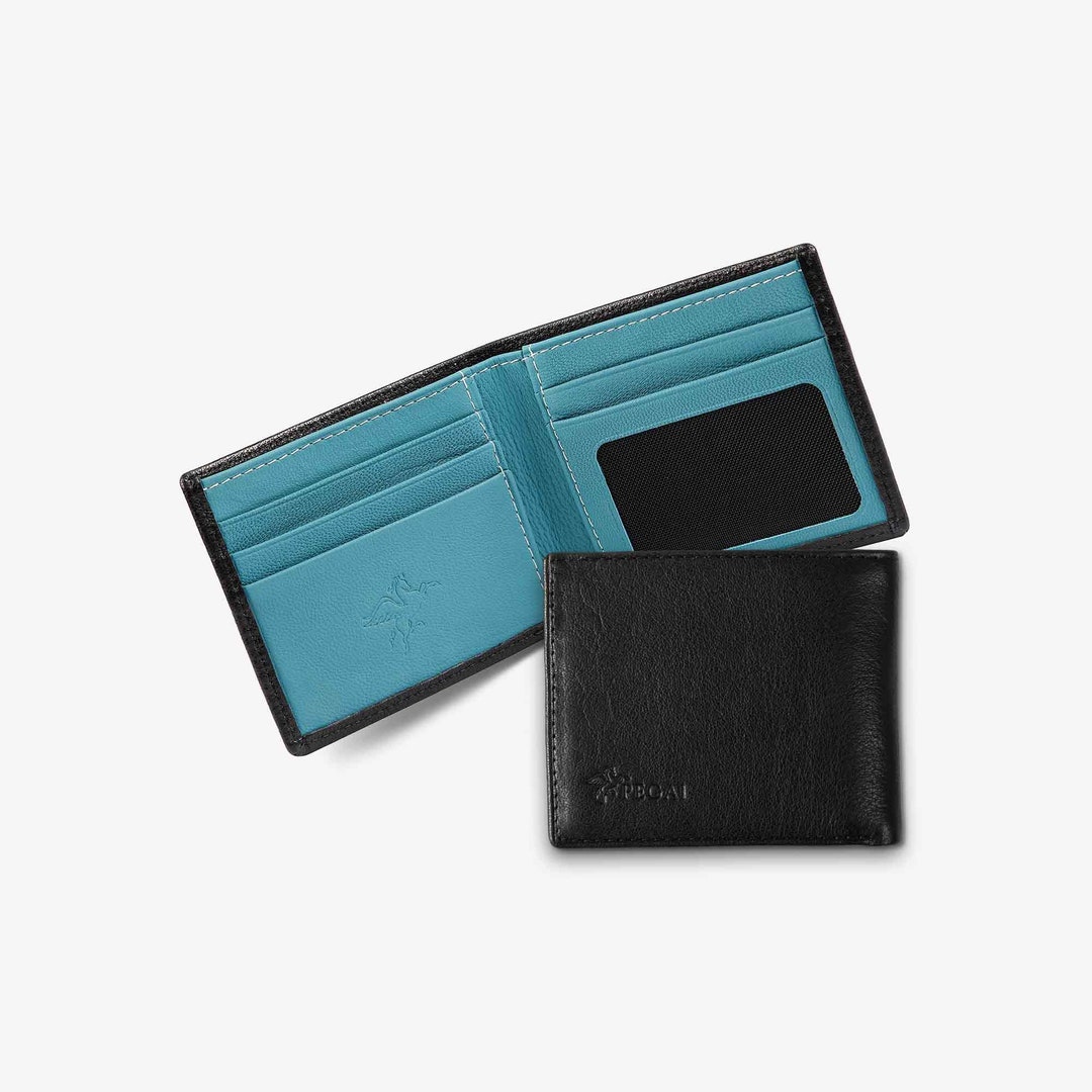 PERSONALIZED Leather Men's Wallet/ Bifold Wallet/ Blue Classic Designer