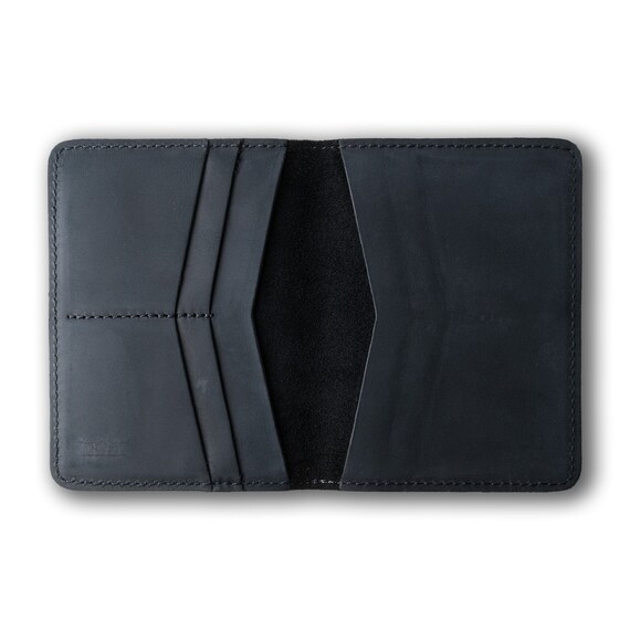 Travel Wallet Leather Navy Blue - Personalised Travel Gifts