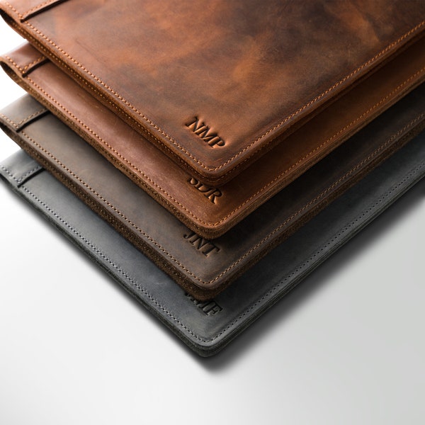 PERSONALIZED Leather Padfolio Monogrammed Leather Portfolio Cover Custom Corporate Gift Monogram Initials For Him and Her | Marshall