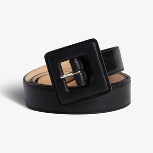 Pegai Full Grain Leather Belt for Women, Fashion Women's Belts, Bridesmaid Gifts Beverly Black image 3