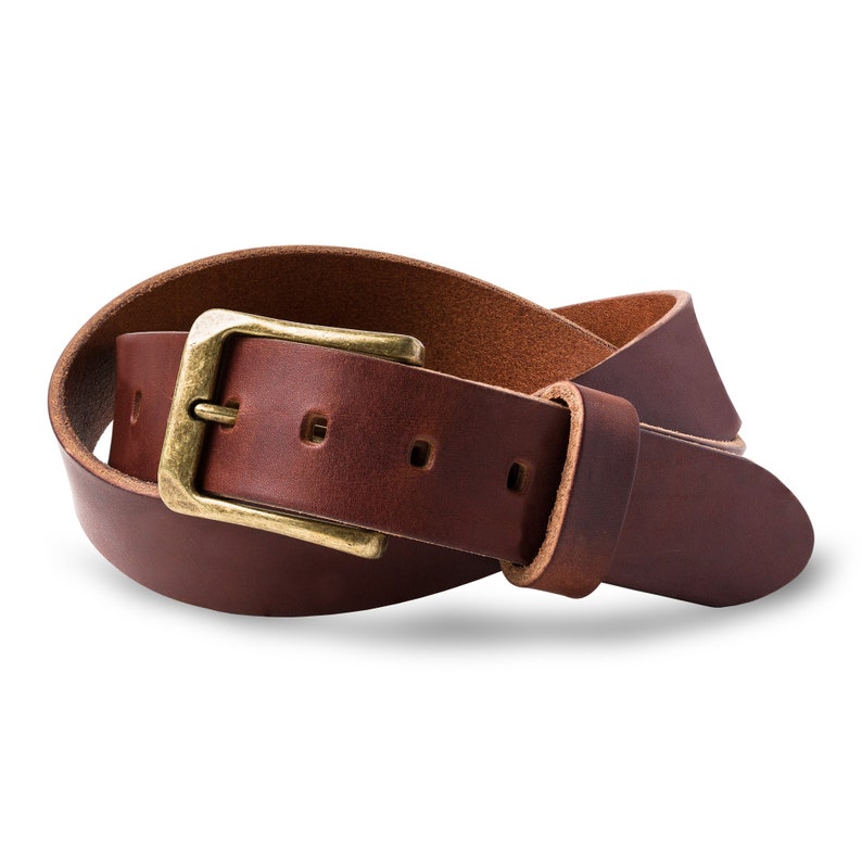 PERSONALIZED Full Grain Leather Belt for Men, Engraved Men's Belt, Custom Leather Belt, Waist Belt, Groomsmen Gifts McTroy Rustic Brown image 1