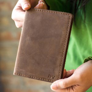 PERSONALIZED Leather Passport Cover/ Passport Holder/ DeKalb Sand Brown zdjęcie 7