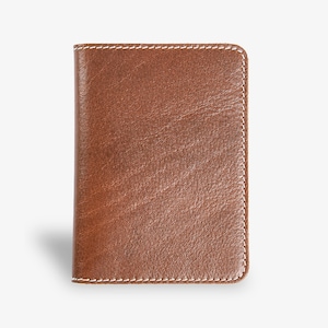 Porta pasaporte de cuero personalizado / Cartera con monograma / Funda personalizada para pasaporte / Regalo de graduación / Marrón Phokion / PIKE