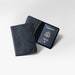 MONOGRAMMED Leather Travel Wallet Personalized Passport Wallet Distressed Leather Passport Cover Custom Travel Gift | Pike - Charcoal Black 