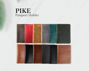 Personalized Leather Passport Wallet, Monogram Travel Wallet Gift for Him or Her, Full Grain Custom Passport Holder by PEGAI | PIKE