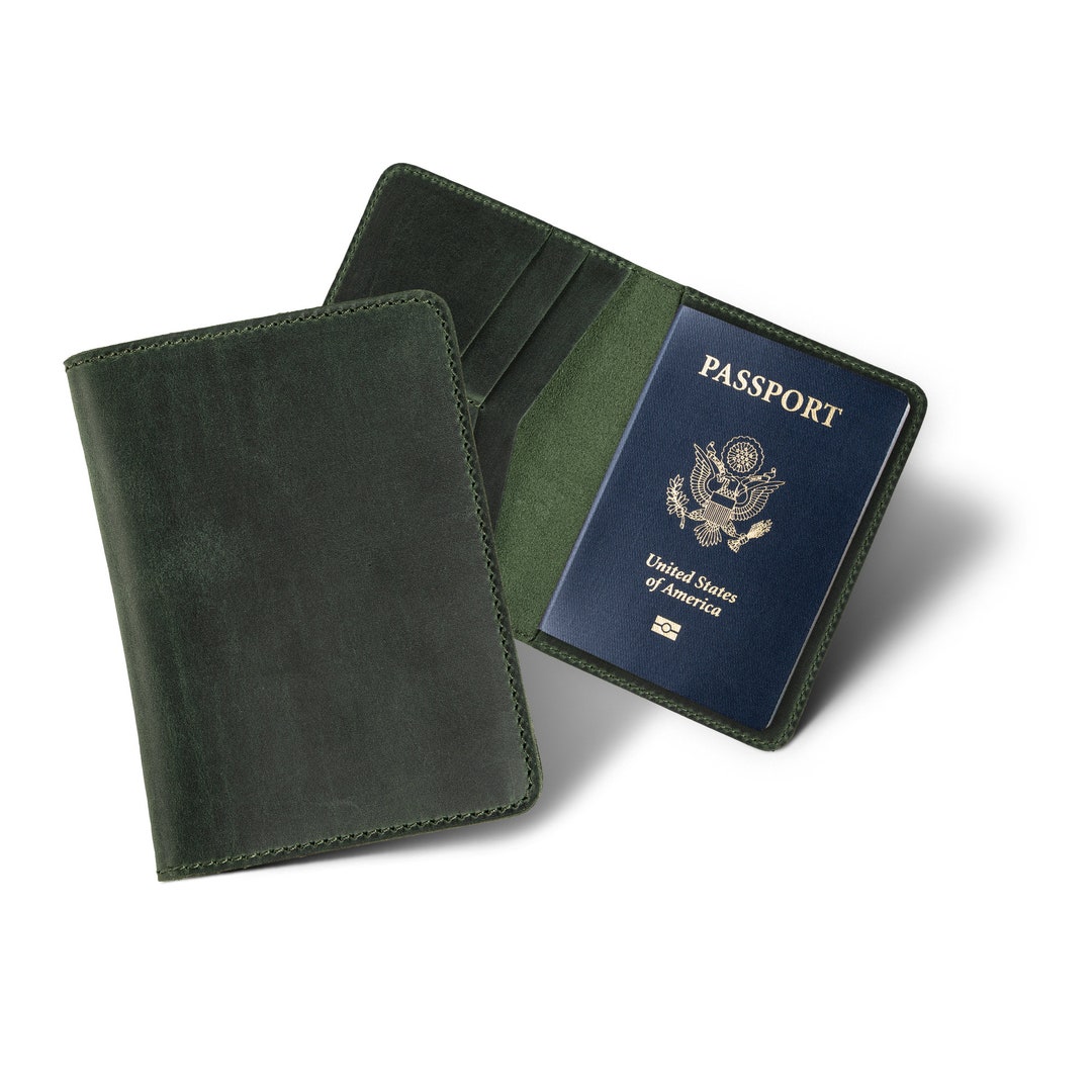 PERSONALIZED Leather Travel Wallet Monogrammed Passport Etsy