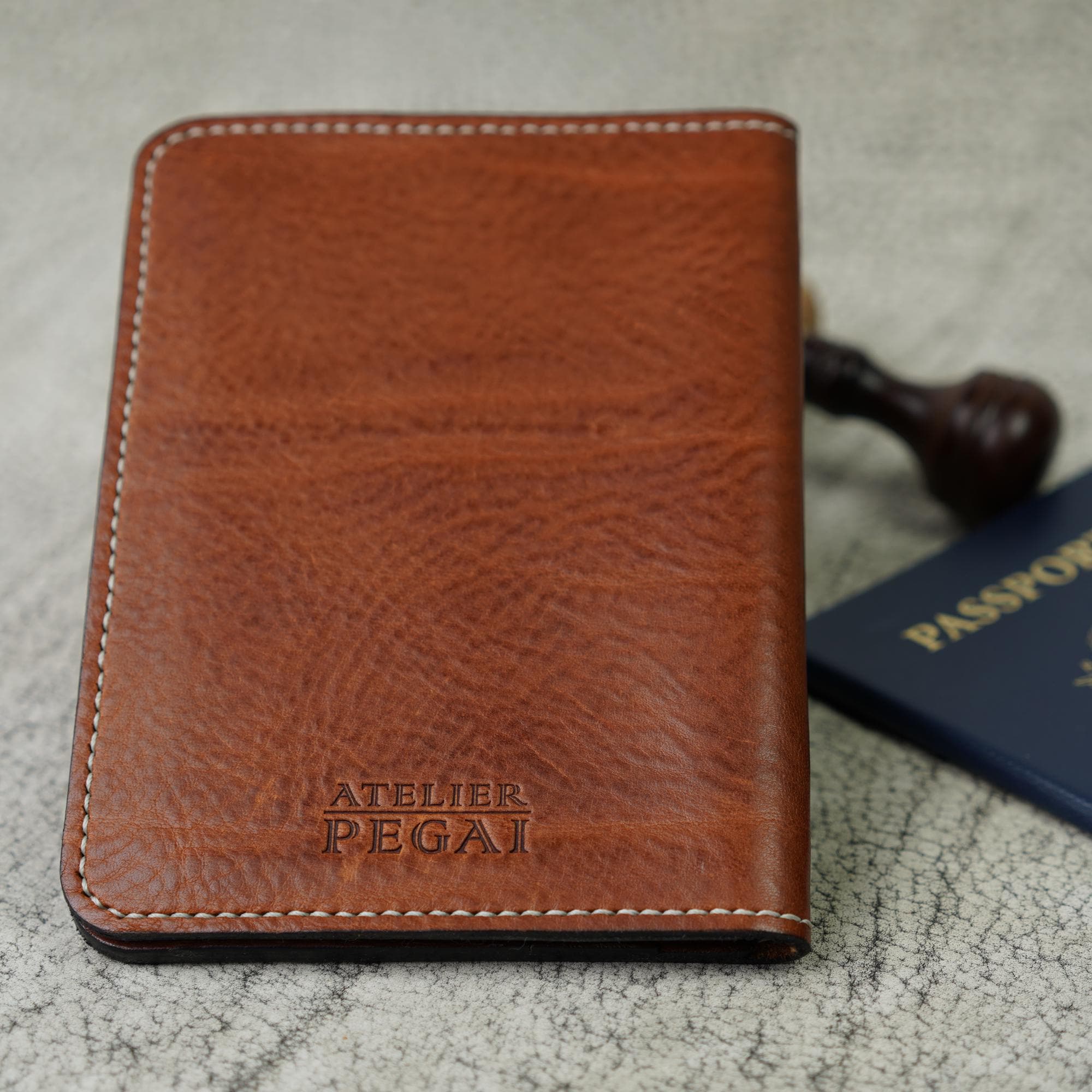Porte-Passeport Personnalisé Photo & Texte – Cuir PU Voyage – Housse Passeport Custom 14.4x9.5cm – Style 01