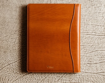 Personalisiertes Leder Padfolio, Monogrammblock Halter, Benutzerdefiniertes Groomsmen Geschenk, Kundengeschenk, Geschäftsmappe mit Gravur | Marshall Whisky