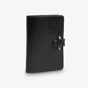 Personalized Leather Journal, Refillable Custom Notebook Cover, Travel Journal Diary, Corporate Office Gifts, Monogrammed | DuPage Black