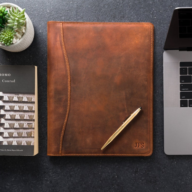 PERSONALIZED Leather Padfolio Monogrammed Leather Portfolio Etsy