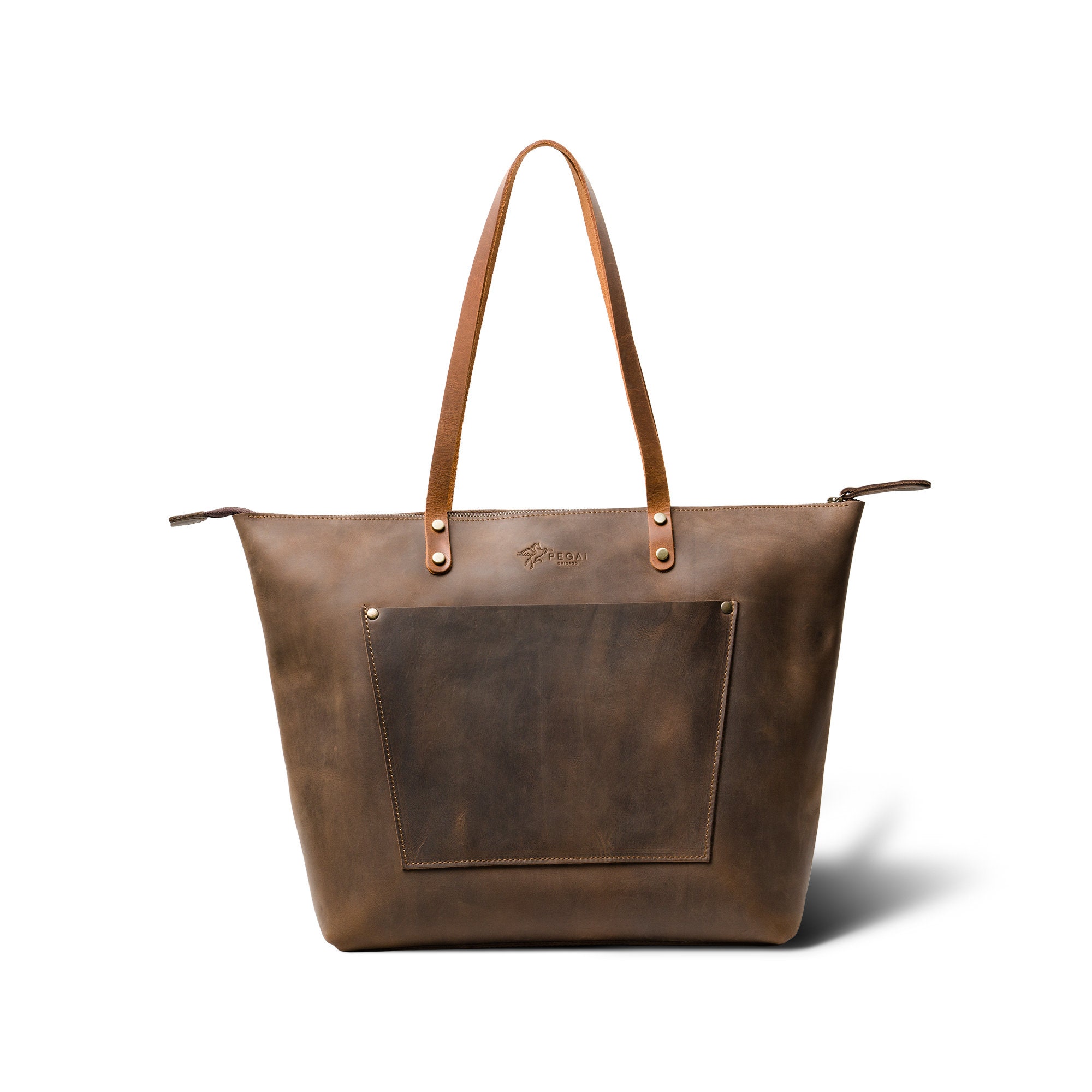 monogrammed leather tote