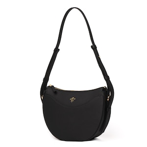 Sac à bandoulière Luna Moon en cuir noir - Petit sac à bandoulière artisanal pleine fleur avec bandoulière réglable - Cadeau d'entreprise élégant pour demoiselle d'honneur