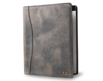 PERSONALIZED Leather Padfolio Monogrammed Leather Portfolio Cover Custom Corporate Gift Monogram Initials For Him  | Marshall Rock