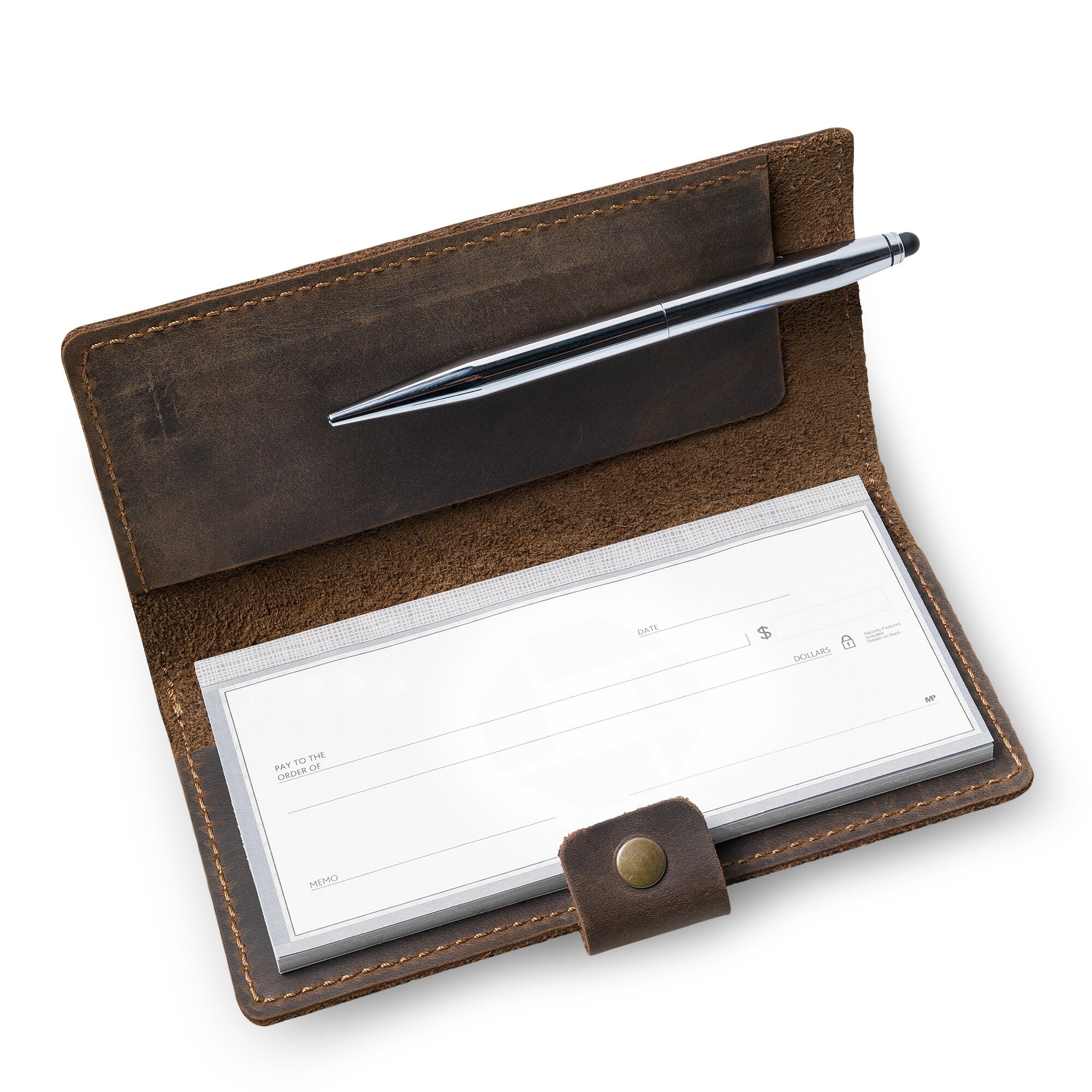 PERSONALIZED Leather Checkbook Cover Distressed Leather Wallet Etsy