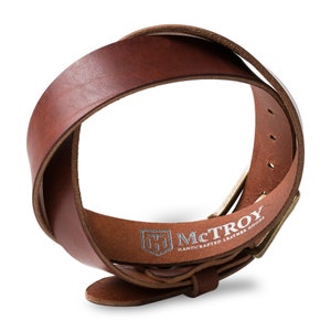 PERSONALIZED Full Grain Leather Belt for Men, Engraved Men's Belt, Custom Leather Belt, Waist Belt, Groomsmen Gifts McTroy Rustic Brown image 2