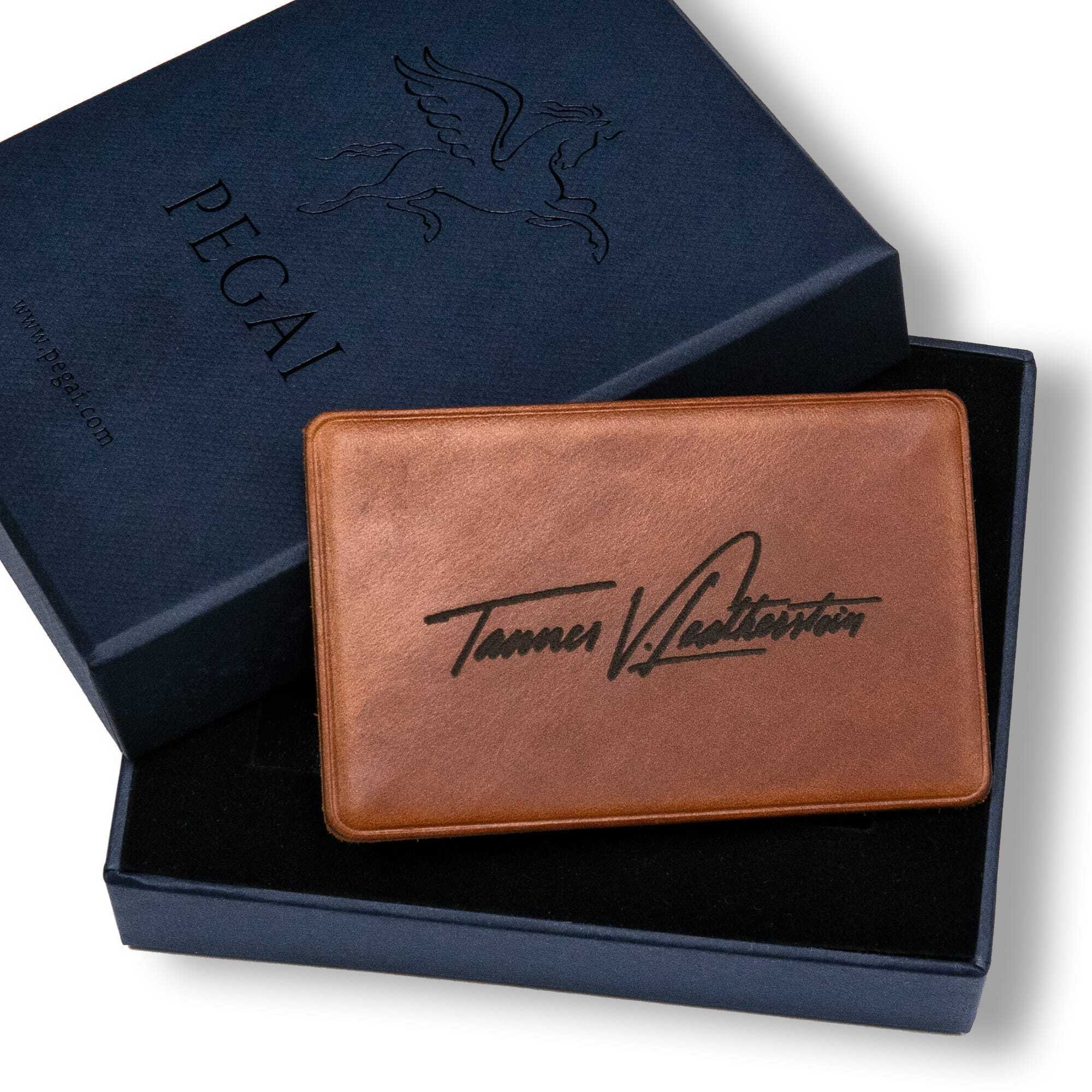 PERSONALIZED Leather Business Card, Engraved Business Logo