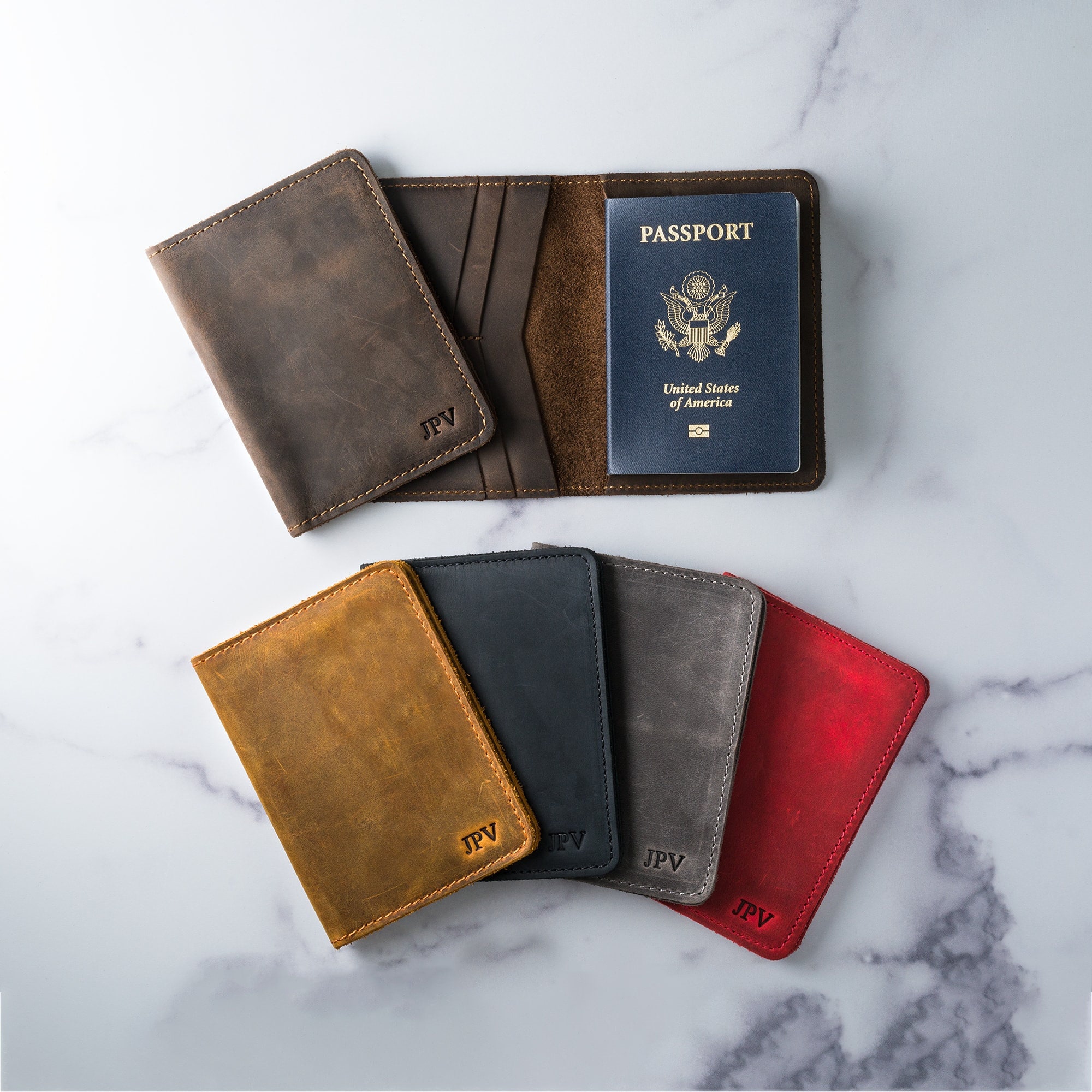 Leather passport bag shop