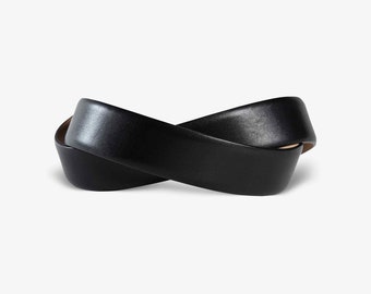 Pegai Leather Embossed Belt for Him, Monogrammed Belt, Full Grain Leather Belt, Handmade, Personalized Gifts | Griffin Black