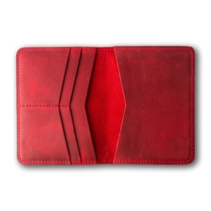 Cartera de viaje de cuero personalizada, funda para pasaporte personalizada, funda para pasaporte de cuero desgastado, regalo de viaje con monograma para ella / Pike-Rose Red imagen 7