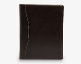 Personalized Leather Portfolio, Handmade Padfolio for Men & Women, Monogrammed Initials Portfolio Cover, Corporate Gifts | Marshall Brown