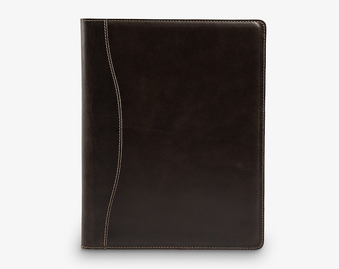 Personalized Leather Portfolio, Handmade Padfolio for Men & Women, Monogrammed Initials Portfolio Cover, Corporate Gifts | Marshall Brown