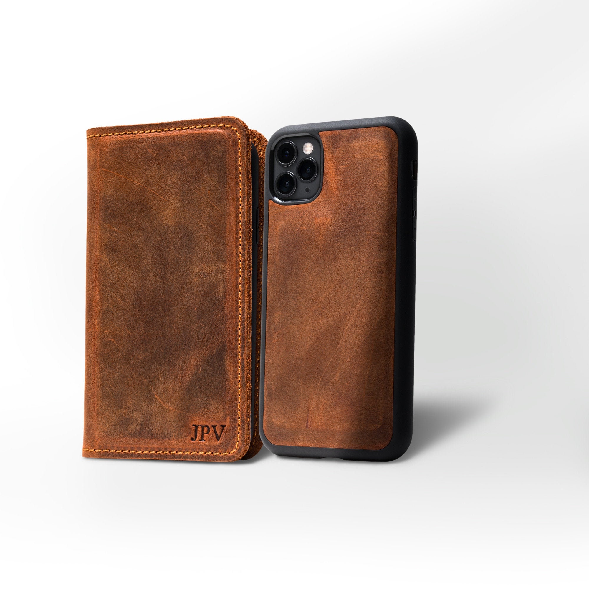 monogrammed leather iphone 8 case