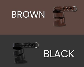 Pegai Black & Brown Full Grain Leather Belt for Women, Handmade Fashion Belt for Her, Minimalist Belt Buckle, Corporate Gifts | Magnolia