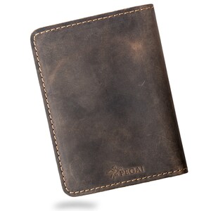 Cartera de viaje de cuero con monograma, funda de pasaporte personalizada, porta pasaporte de cuero desgastado, regalo personalizado para padrinos de boda / color castaño imagen 7