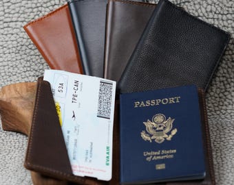 Leather Passport Holder, Personalized Passport Cover, Monogram Passport Wallet, Minimalist Travel Case | DEKALB