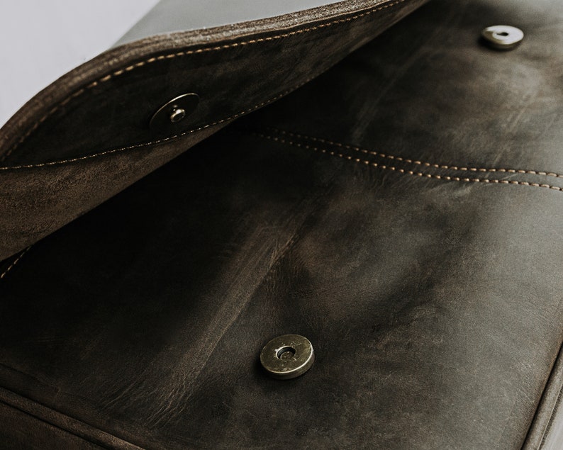 Leather Messenger Bag Mens Distressed Leather Briefcase Etsy