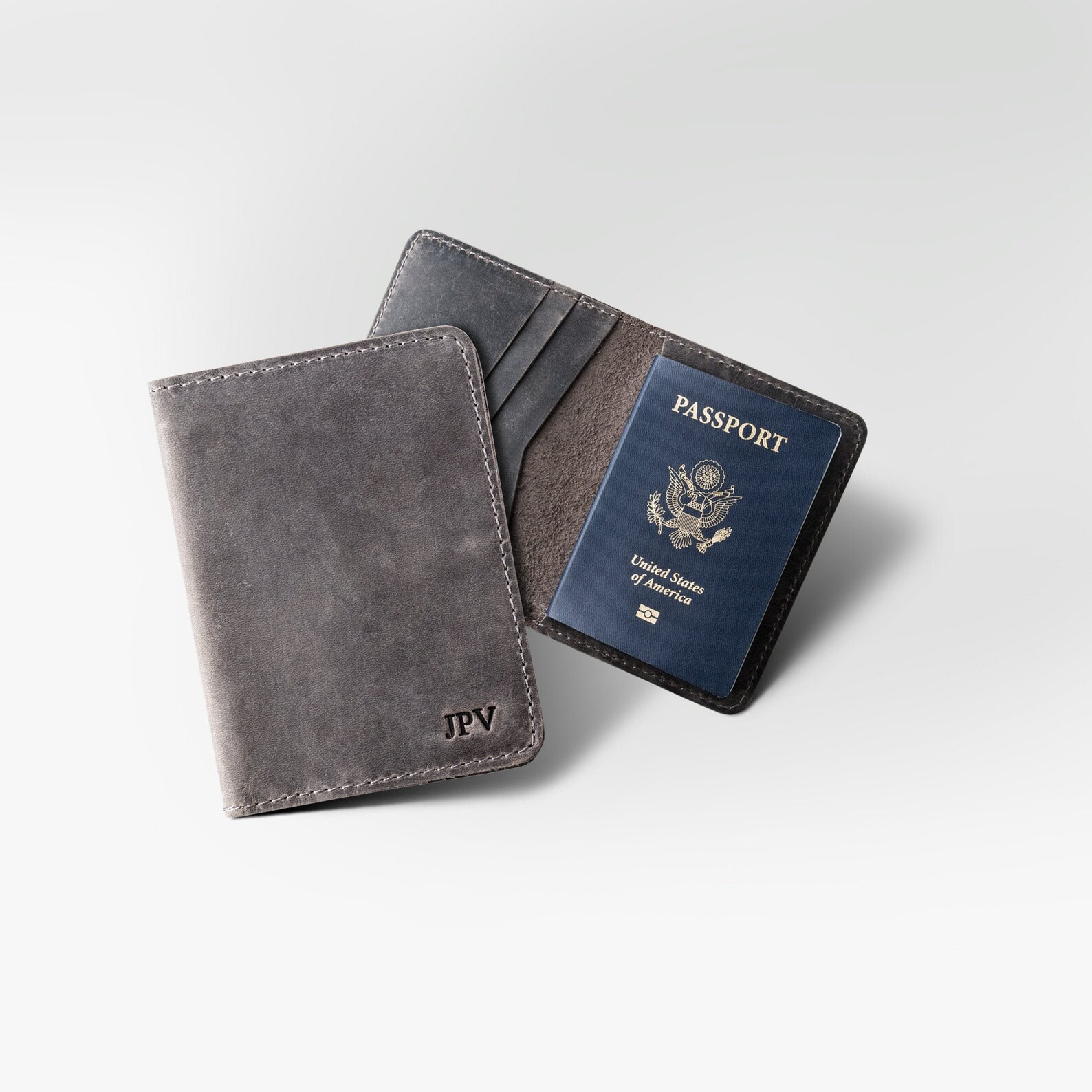 PERSONALIZED Leather Travel Wallet Distressed Leather Passport Etsy