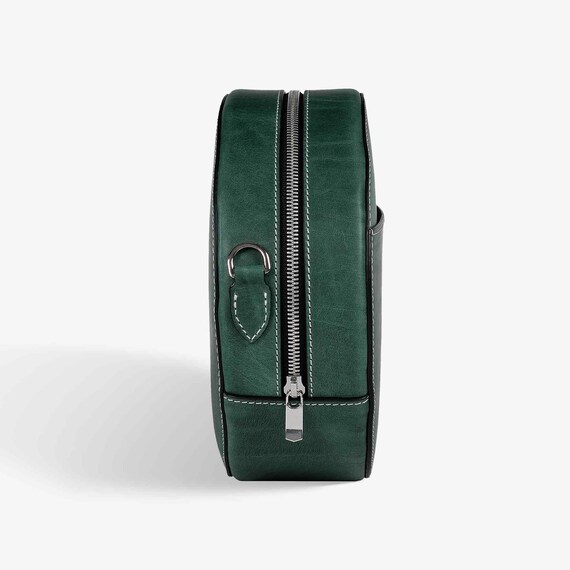 Women's Green Grained Leather crossbody bag