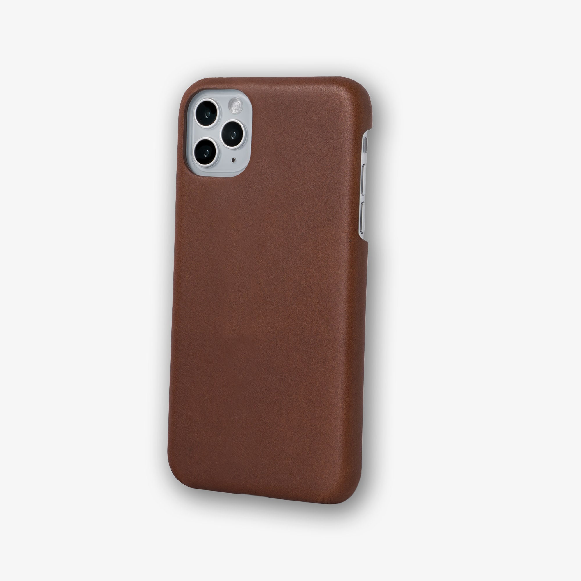 Leather Handmade iPhone 11 12 13 Pro Max Case/ Brown Full