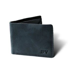 MONOGRAMME Porte-monnaie en cuir, porte-monnaie pour homme, porte-monnaie classique à deux volets, cadeau personnalisé initiales monogramme en cuir vieilli | BUR