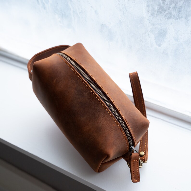 MONOGRAMMED Dopp Kit Mens Leather Dopp Personalized Groomsmen Etsy