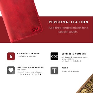 Cartera de viaje de cuero personalizada, funda para pasaporte personalizada, funda para pasaporte de cuero desgastado, regalo de viaje con monograma para ella / Pike-Rose Red imagen 3