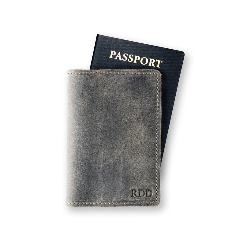 PERSONALIZED Leather Passport Cover Monogrammed Travel Wallet Etsy