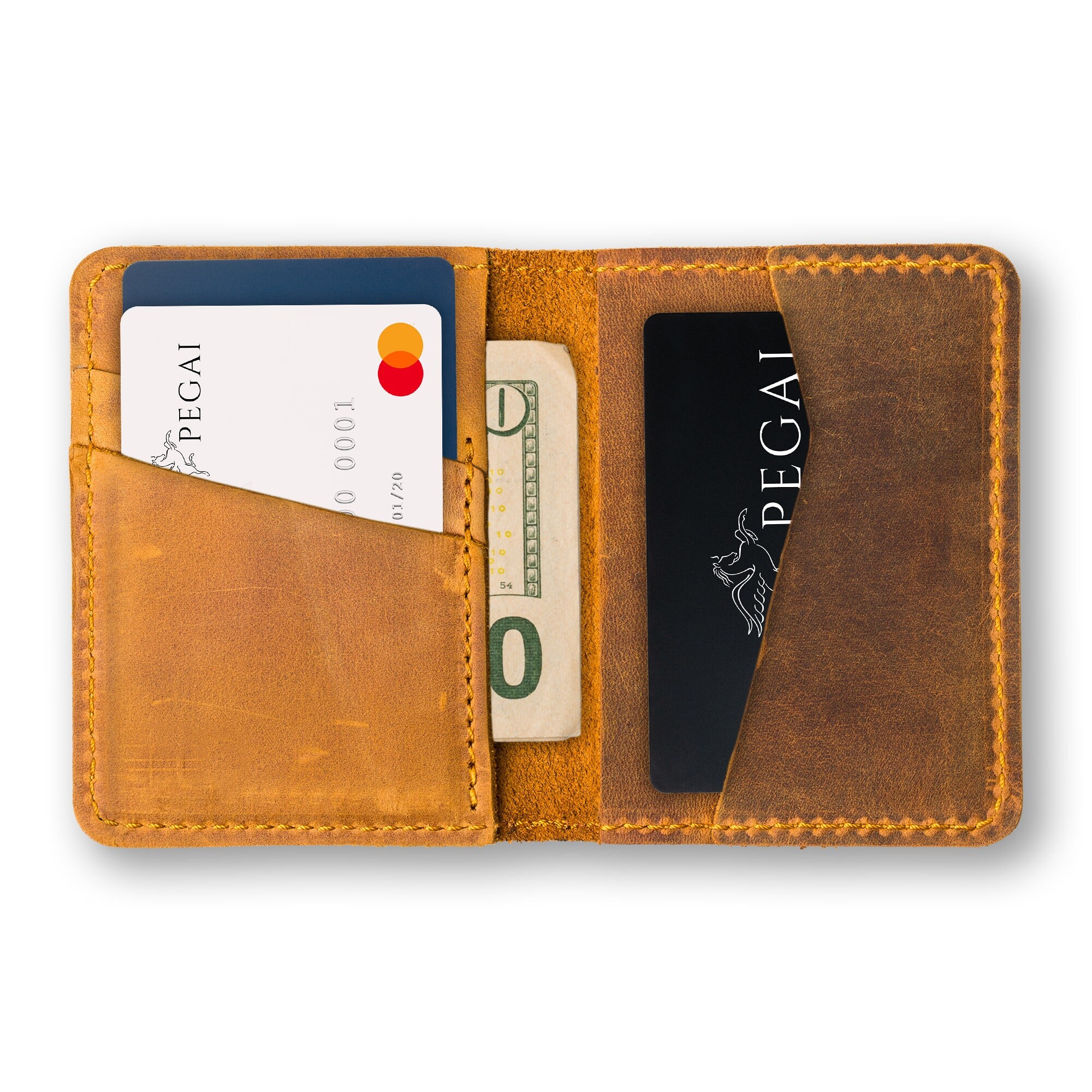 Personalized Long Leather Wallet: Timeless Accessories Initial&Left&Right / Dark Brown