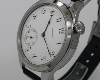 Marriage Watch based on Crown Swiss made movement, Steel Case, Gift for Men's