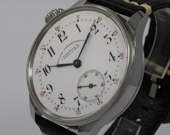 1897 A. LANGE & SOHNE GLASHUTTE high grade pocket watch movement+ new stainless steel case