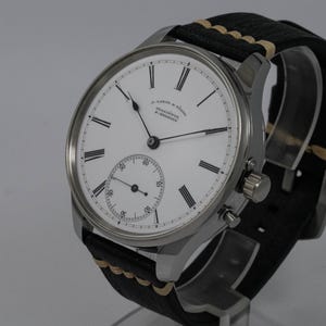 1883 A. LANGE & SOHNE GLASHUTTE high grade pocket watch movement+ new stainless steel case
