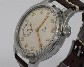 Elgin Watch USA begin 1900 huwelijk herenhorloge Mechanisch uurwerk, metalen wijzerplaat, stalen kast, cadeau voor heren
