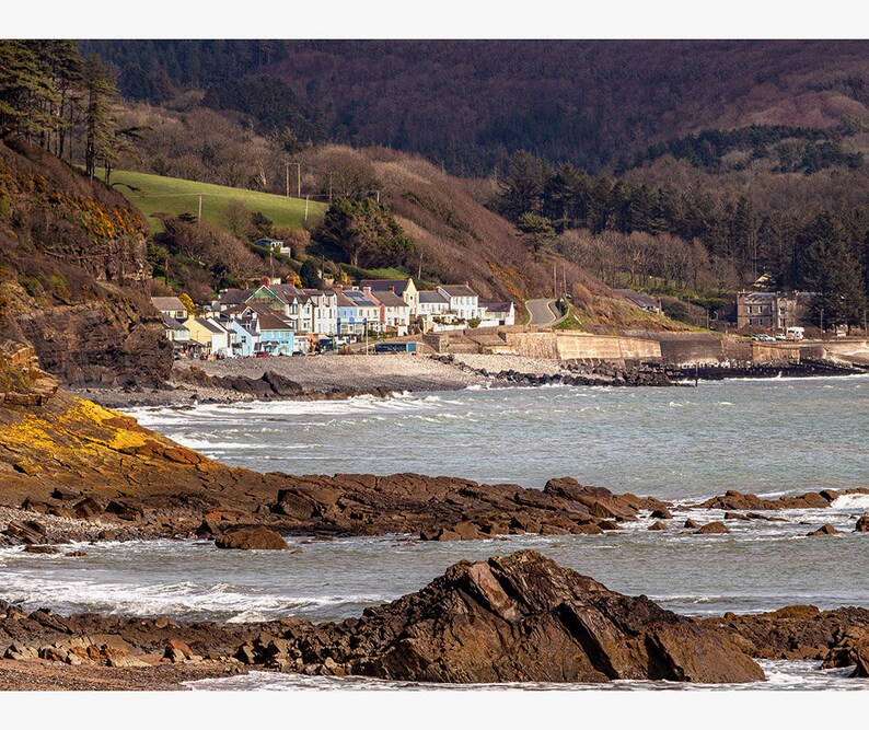 Amroth Saundersfoot Bay Pembrokeshire mounted print gift Etsy