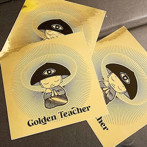 Golden Teacher Mushroom Sticker