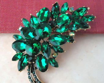 Broche En Argent Feuille Stylisée