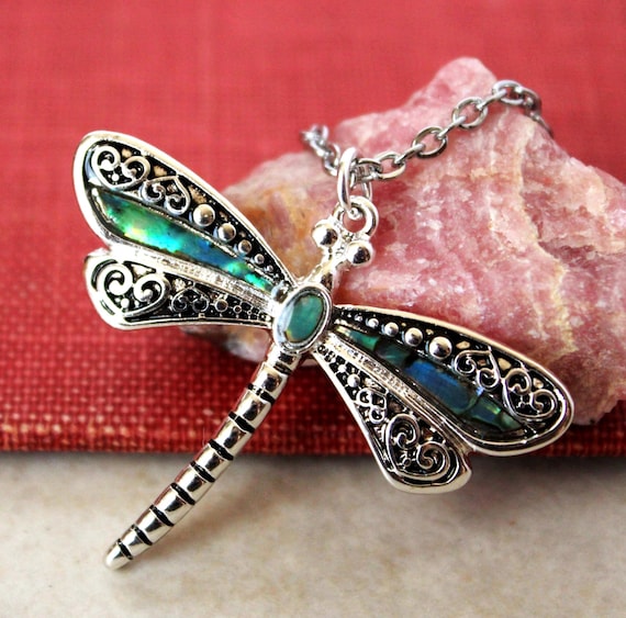 Collana con libellula in zirconia • Argento Sterling, placcato oro - Italia